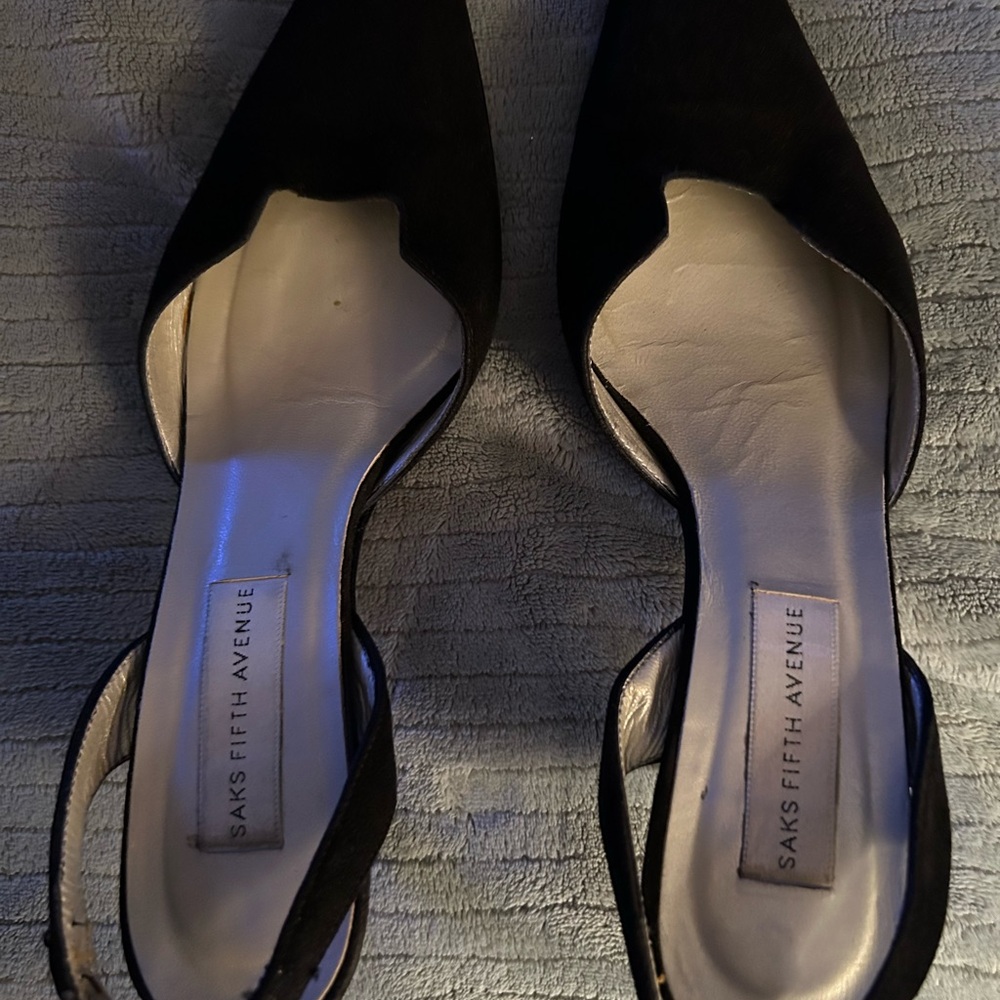 Saks Fifth Avenue Black Slingback Heels